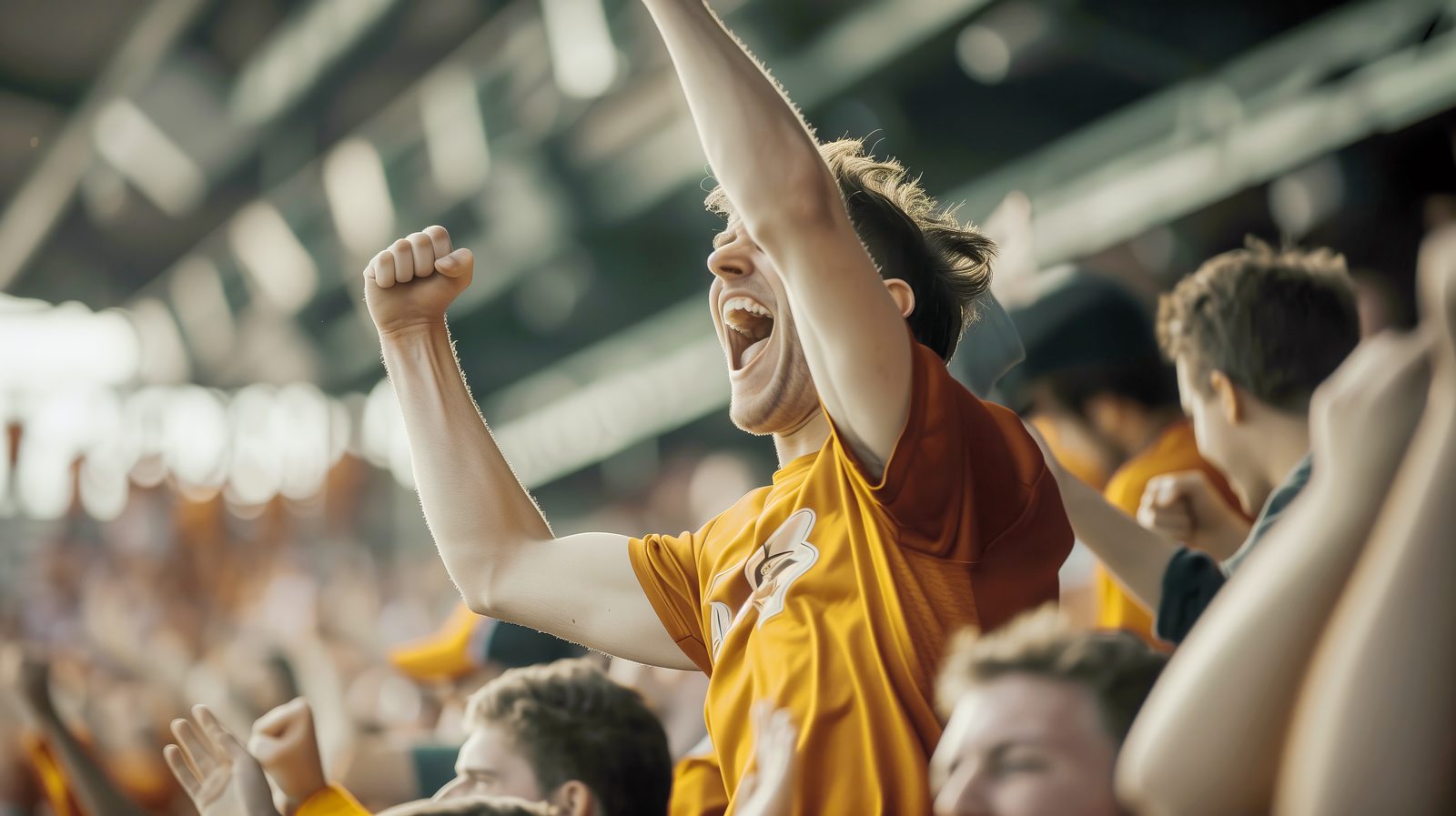 Jubelnde Fans im Stadion